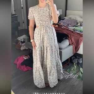 Wayf Floral Maxi Dress with Cutouts